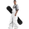 GSOU SNOW Men Snow Pants Snowboard Bibs Baggy Women Ski Pant Snow Bibs Overalls Waterproof Windproof Insulated(White)
