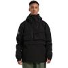 GSOU SNOW Men Snowboard Jacket Ski Coat Snow Pullover Hooded Winter Outdoor Sports Waterproof Windproof(Black)