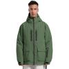 GSOU SNOW Men’s Ski Jacket Snowboard Snow Coat Waterproof Windproof Insulated Winter Mountain Outdoor Sports Hooded Warm(Green)