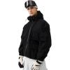 GSOU SNOW Mens Snowboard Jacket Baggy Womens Ski Jackets Cargo Snow Coat Waterproof Windproof Warm Multi-Pockets Sports(Black)