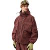 GSOU SNOW Mens Snowboard Jacket Baggy Womens Ski Jackets Cargo Snow Coat Waterproof Windproof Warm Multi-Pockets Sports(Burgundy)