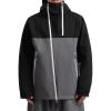 GSOU SNOW Mens Snowboard Jacket Ski Coat Women Waterproof Insulated Baggy Snowboard Coat Winter Hooded Mountain Hiking Warm(Black+charcoal Grey)