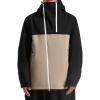 GSOU SNOW Mens Snowboard Jacket Ski Coat Women Waterproof Insulated Baggy Snowboard Coat Winter Hooded Mountain Hiking Warm(Black+khaki)