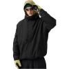 GSOU SNOW Mens Womens Ski Jacket Baggy Snowboard Coat Waterproof Shell Jacket Snow Hoodie Loose Fit For Winter Outdoor Sports(Black)