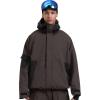 GSOU SNOW Mens Womens Ski Jacket Baggy Snowboard Coat Waterproof Shell Jacket Snow Hoodie Loose Fit For Winter Outdoor Sports(Coffee)
