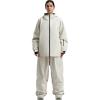 GSOU SNOW Ski Jacket Men Snowboard Coat Baggy Snow Suit Outfits Waterproof Insulated for Women Winter Sport(Beige-2)