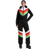 GSOU SNOW Ski Suit Women Snowsuit One Piece Snowboarding Waterproof Windproof Jumpsuit for Outdoor Sports(Black 1)