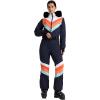 GSOU SNOW Ski Suit Women Snowsuit One Piece Snowboarding Waterproof Windproof Jumpsuit for Outdoor Sports(Navy)