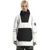 GSOU SNOW Women Ski Jacket Snow Coat Waterproof Windproof Snowboarding Jacket Coat Insulated Warm Winter(Black White)