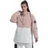 GSOU SNOW Women Ski Jacket Snow Coat Waterproof Windproof Snowboarding Jacket Coat Insulated Warm Winter(Pink White)