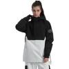 GSOU SNOW Women Ski Jacket Snow Coat Waterproof Windproof Snowboarding Jacket Coat Insulated Warm Winter(White Black)