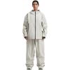 GSOU SNOW Women Ski Jacket and Pants Set Men Snowboard Jacket Baggy Snow Suit Waterproof Windproof Insulation Ski suit(Beige)