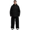 GSOU SNOW Women Ski Jacket and Pants Set Men Snowboard Jacket Baggy Snow Suit Waterproof Windproof Insulation Ski suit(Black)