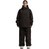 GSOU SNOW Women Ski Jacket and Pants Set Men Snowboard Jacket Baggy Snow Suit Waterproof Windproof Insulation Ski suit(Coffee)