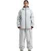 GSOU SNOW Women Ski Jacket and Pants Set Men Snowboard Jacket Baggy Snow Suit Waterproof Windproof Insulation Ski suit(Grey)
