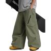GSOU SNOW Womens Mens Snow Pants Baggy Snowboard Ski Pant Loose Waterproof Windproof Insulated(Army Green)