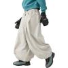 GSOU SNOW Womens Mens Snow Pants Baggy Snowboard Ski Pant Loose Waterproof Windproof Insulated(Beige-1)