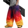 GSOU SNOW Womens Mens Snow Pants Baggy Snowboard Ski Pant Loose Waterproof Windproof Insulated(Red Yellow)