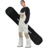 GSOU SNOW Womens Ski Bibs Snowboard Bibs Pants Snow Overalls Waterproof Windproof Winter Outdoor Sports Insulated Warm(Beige & White)