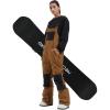 GSOU SNOW Womens Ski Bibs Snowboard Bibs Pants Snow Overalls Waterproof Windproof Winter Outdoor Sports Insulated Warm(Coffee & Black)