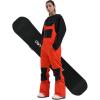 GSOU SNOW Womens Ski Bibs Snowboard Bibs Pants Snow Overalls Waterproof Windproof Winter Outdoor Sports Insulated Warm(Orange & Black)