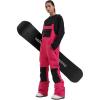 GSOU SNOW Womens Ski Bibs Snowboard Bibs Pants Snow Overalls Waterproof Windproof Winter Outdoor Sports Insulated Warm(Rose & Black)