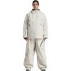 GSOU SNOW Women’s Ski Jacket and Pants Set Baggy Snowboard Jacket Snow Suit Waterproof Windproof Hooded Coat(Beige)