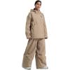 GSOU SNOW Women’s Ski Jacket and Pants Set Baggy Snowboard Jacket Snow Suit Waterproof Windproof Hooded Coat(Caramel-1)