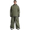 GSOU SNOW Women’s Ski Jacket and Pants Set Baggy Snowboard Jacket Snow Suit Waterproof Windproof Hooded Coat(Green)