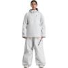 GSOU SNOW Women’s Ski Jacket and Pants Set Baggy Snowboard Jacket Snow Suit Waterproof Windproof Hooded Coat(Grey)
