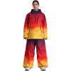 GSOU SNOW Women’s Ski Jacket and Pants Set Baggy Snowboard Jacket Snow Suit Waterproof Windproof Hooded Coat(Yellow)