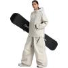 GSOU SNOW Womens Ski Jacket and Pants Set Snowsuit Snow Coat Waterproof Windproof Ski Suit Warm for Winter(Beige)