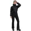 GSOU SNOW Womens Ski Suits Down One Piece Snowsuit Waterproof Snowboard Jumpsuits Winter Ski Outfit(Black)