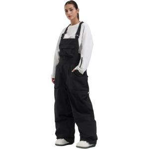 GSOU SNOW Men Snow Pants Snowboard Bibs Baggy Women Ski Pant Snow Bibs Overalls Waterproof Windproof Insulated(Black)
