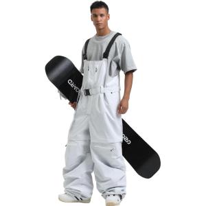 GSOU SNOW Men Snow Pants Snowboard Bibs Baggy Women Ski Pant Snow Bibs Overalls Waterproof Windproof Insulated(Grey 1)