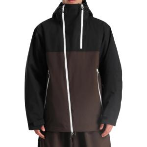GSOU SNOW Mens Snowboard Jacket Ski Coat Women Waterproof Insulated Baggy Snowboard Coat Winter Hooded Mountain Hiking Warm(Black+deep Coffee)