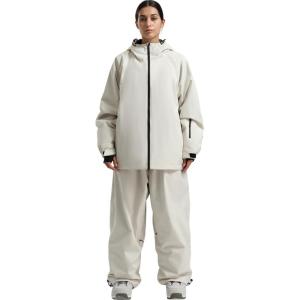 GSOU SNOW Ski Jacket Men Snowboard Coat Baggy Snow Suit Outfits Waterproof Insulated for Women Winter Sport(Beige-2)
