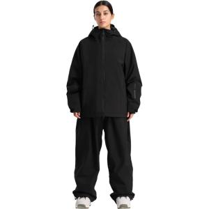 GSOU SNOW Ski Jacket Men Snowboard Coat Baggy Snow Suit Outfits Waterproof Insulated for Women Winter Sport(Black-2)