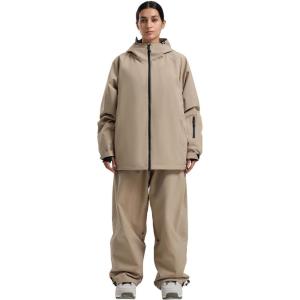 GSOU SNOW Ski Jacket Men Snowboard Coat Baggy Snow Suit Outfits Waterproof Insulated for Women Winter Sport(Khaki-2)