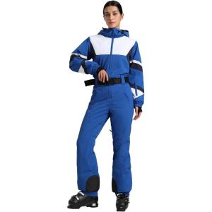 GSOU SNOW Ski Suit Women Snowsuit One Piece Snowboarding Waterproof Windproof Jumpsuit for Outdoor Sports(Blue)