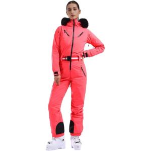 GSOU SNOW Ski Suit Women Snowsuit One Piece Snowboarding Waterproof Windproof Jumpsuit for Outdoor Sports(Orange)