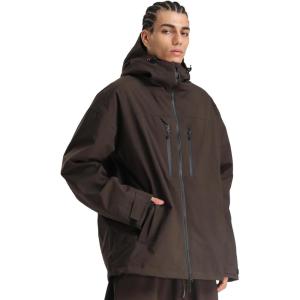 GSOU SNOW Snowboard Jacket Men Baggy Ski Jacket Waterproof Snow Coat Insulated Hooded Clothes for Winter Outdoor(Dark Coffee)