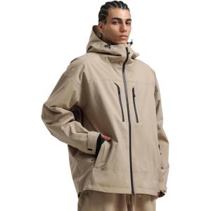 GSOU SNOW Snowboard Jacket Men Baggy Ski Jacket Waterproof Snow Coat Insulated Hooded Clothes for Winter Outdoor(Khaki)