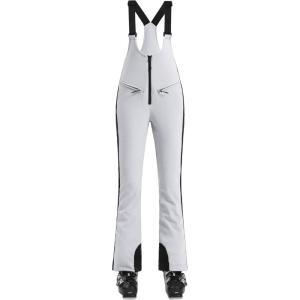 GSOU SNOW Women Ski Bib Pants Snow Overalls Snowboard Waterproof Windproof Insulated Slim Winter Warm High elasticity(White)