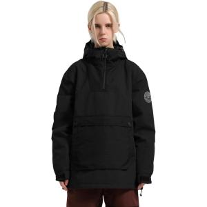 GSOU SNOW Women Ski Jacket Snow Coat Waterproof Windproof Snowboarding Jacket Coat Insulated Warm Winter(Black 1)