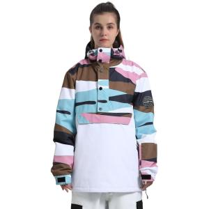 GSOU SNOW Women Ski Jacket Snow Coat Waterproof Windproof Snowboarding Jacket Coat Insulated Warm Winter(Camouflage White)