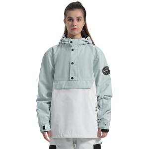 GSOU SNOW Women Ski Jacket Snow Coat Waterproof Windproof Snowboarding Jacket Coat Insulated Warm Winter(Green White)