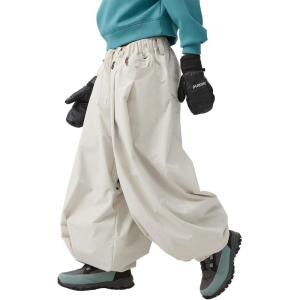 GSOU SNOW Womens Mens Snow Pants Baggy Snowboard Ski Pant Loose Waterproof Windproof Insulated(Beige-1)