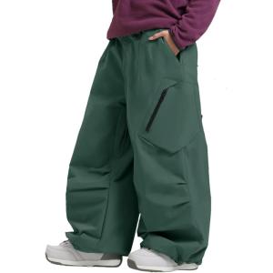 GSOU SNOW Womens Mens Snow Pants Baggy Snowboard Ski Pant Loose Waterproof Windproof Insulated(Green)