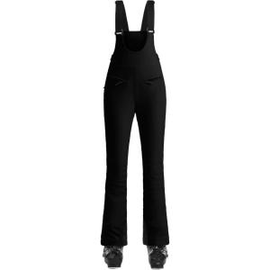 GSOU SNOW Womens Ski Bibs Snow Pants Snowboard Slim Overalls Insulated Waterproof Windproof Warm Winter(Black)